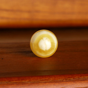 天然蜜蜡散珠16.2mm无孔珠WK16-11 鸡油黄白花蜡满蜡妖花单珠配珠