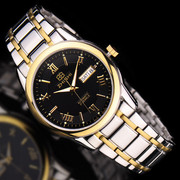 镂空全自动机械双钢带瑞士手表品牌男商务夜光日历国产腕表