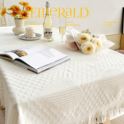 蔓越家法式ins风白色蕾丝桌布茶几布日式(布日式)高级感圆桌布餐桌布台布