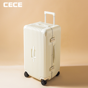 cece2024行李箱女大容量，加厚铝框旅行箱男学生，拉杆密码皮箱子