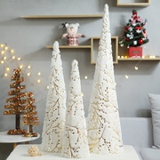 圣诞场景布置装饰品毛绒树塔套餐商场橱窗圣诞树大型场景搭配布置