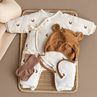 新生儿衣服0一2月婴儿冬装加厚棉袄3个月男女宝宝保暖外套52码66