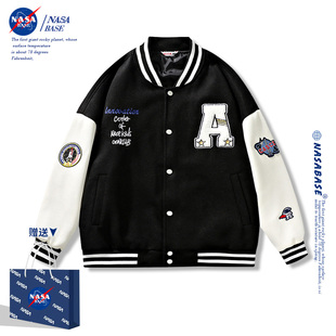 NASA联名棒球服男外套潮牌欧美街头情侣夹克2023春装上衣宽松