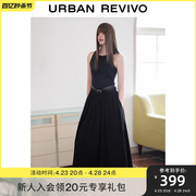 ur2024夏季女装时髦高街拼接腰带设计感a型连衣裙uwj740011