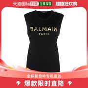 香港直发Balmain巴尔曼女士T恤黑色无袖圆领套头时尚休闲潮搭
