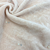 肉粉色纯色冬季保暖加厚短毛绒布料珍珠砖石秋冬大衣外套服装纺织