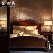 允典红木家具花梨木刺猬紫檀达芬奇09卧室欧式雕花1.8米 双人床