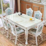 .欧式餐桌椅组合奢华白色大理石餐桌椅餐桌家用餐厅桌椅