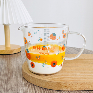 玻璃量杯带刻度耐高温厨房用烘培工具微波早餐牛奶杯大容量打蛋杯