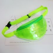 镭射透明腰包荧光绿彩色软胶果冻运动斜挎胸包时尚沙滩漂流小包包