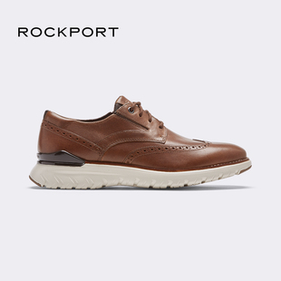 Rockport乐步夏季男鞋软底商务正装牛皮布洛克休闲男士皮鞋CI2660