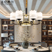新中式吊灯客厅锌合金现代简约大气，家用中国风餐厅别墅复式楼吊灯