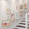 楼梯照片墙装饰现代简约创意实木走廊墙上挂件欧式墙壁挂画免打孔