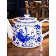 大容量耐热景德镇陶瓷泡茶壶，凉水壶大号高温，青花陶瓷大茶壶茶杯