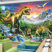 侏罗纪公园恐龙世界壁画贴纸自粘儿童房壁纸背景卧室装饰贴画墙贴