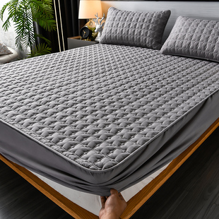全棉防滑床笠单件加厚夹棉床罩纯棉，席梦思床垫保护套1.8m1.5米