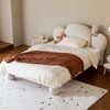 儿童布艺床现代简约小户型实木，软包科技布1.5米单双人(单双人)公主床