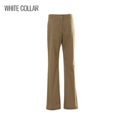 白领夏季女士直筒薄款显瘦纯棉驼色长裤休闲裤MIAN22-1