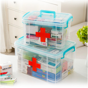 医药箱塑料小药箱收纳箱小号家庭多功能急救箱家用手提医药箱透明