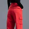 大红色工装裤女春秋季哈伦裤，2024女裤小个子，裤子休闲裤运动裤