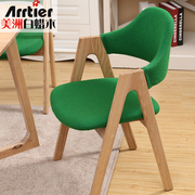 纯咖啡椅子e休闲椅木，椅子餐实家用欧式复古简单椅实木椅简