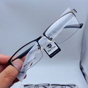超轻纯钛金属男款商务半框拉丝钢皮近视眼镜架眼镜框品
