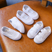 春秋幼儿园小白鞋学生帆布鞋白球鞋儿童室内鞋男童女童软底运动鞋
