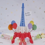 日本3d创意巴黎铁塔，立体生日贺卡气球，庆祝诞生送男友闺蜜祝福卡片