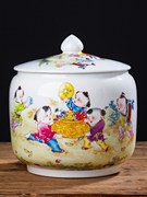 景德镇陶瓷米缸带盖家用密封米桶杂粮储物罐储水缸复古大号茶叶罐