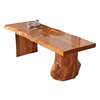 新中式大板桌实木茶桌原木茶台长条形，桌椅组合功夫泡茶桌子禅意