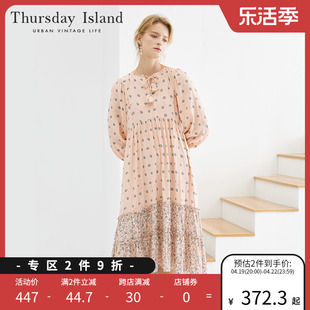 Thursday Island星期四岛屿春季宽松小碎花连衣裙长裙T222MOP139W