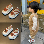 女宝宝帆布鞋春秋婴儿软底学步鞋0一1-2岁小童鞋子婴幼儿卡通单鞋