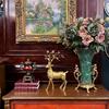 高端铜鹿摆件美式别墅法式客厅欧式电视柜酒柜玄关桌面家居装饰品