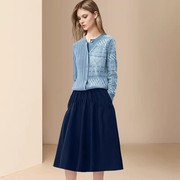 欧美名媛今年流行的时尚，套装女春季2024针织衫搭配裙子两件套