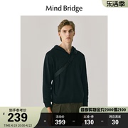 mbmindbridge秋季男士连帽卫衣，2023长袖套头t恤美式黑色上衣