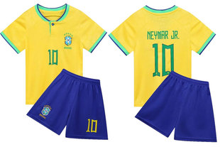 巴西队10号儿童足球服套装，定制班级团体，服幼儿园小孩队服训练表演