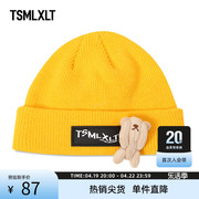 TSMLXLTTT Bear系列 潮牌时尚小熊装饰圆顶针织帽子