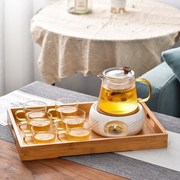 轻奢下午茶具茶杯耐热玻璃加热烛台蜡烛煮茶炉泡水果花草茶壶套装