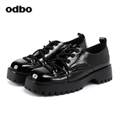 odbo/欧迪比欧同款设计师品牌厚底高跟皮鞋休闲鞋