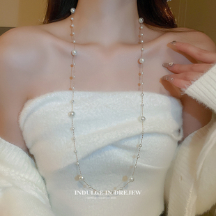珍珠项链颈链轻奢小众锁骨链女高级感长款可叠戴配件新中式饰品夏
