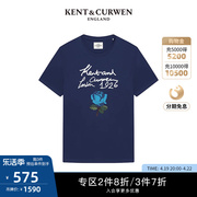 kent&curwen肯迪文，夏季男装纯棉，玫瑰刺绣短袖t恤k4770ei111