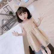 连衣裙波点小童蓬蓬纱2023吊带裙子韩版洋气儿童夏装公主女童