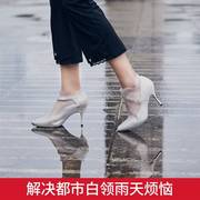 鞋套女式高跟防雨鞋套雨天防水鞋套防滑加厚底鞋套户外旅行雨靴套