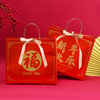 红色覆膜防水环保无纺布春节袋新年年货茶烟酒包装送礼手提袋