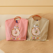 ballchain日系粉色史努比甜甜圈刺绣，环保袋刺绣，尼龙包购物袋单肩
