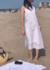 haag直营韩国设计师品牌韩版女士夏季露背长款白色无袖连衣裙