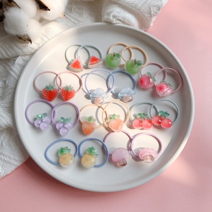 韩国创意儿童可爱水果小发圈宝宝Q萌多切面闪闪草莓发绳皮筋