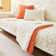 秋冬季沙发垫子2023牛奶绒，加厚坐垫全包，万能防滑沙发套罩盖布