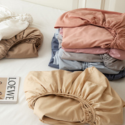 全棉素色单个床上床单枕套一对单品床笠120x200双人150x200*180cm