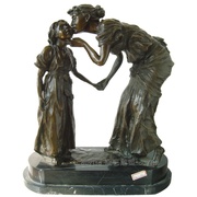 欧式雕塑母女关爱摆件设创意家居装饰风水铜工术生日结婚商务